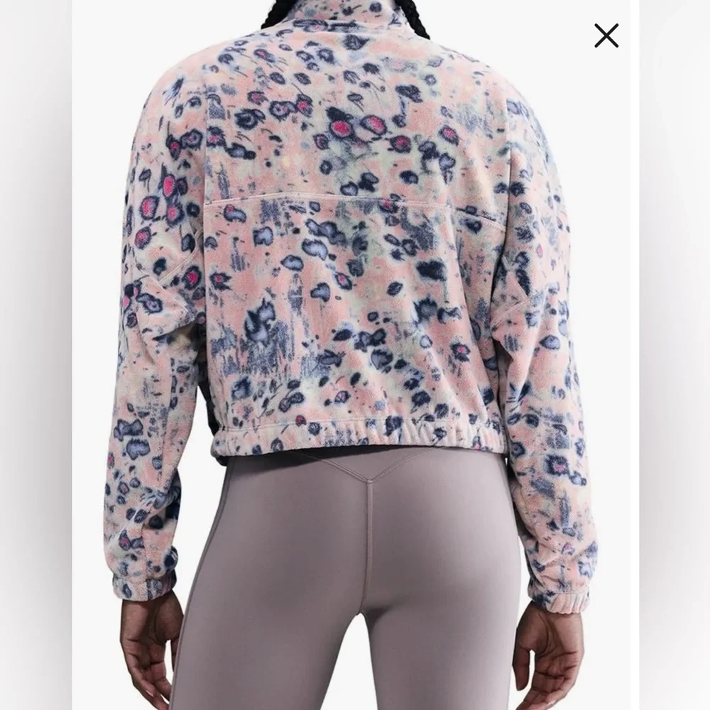 Nike Polar Fleece Half - Zip Pullover in Blue and Pink, Mock Neck, Cropped, XS
